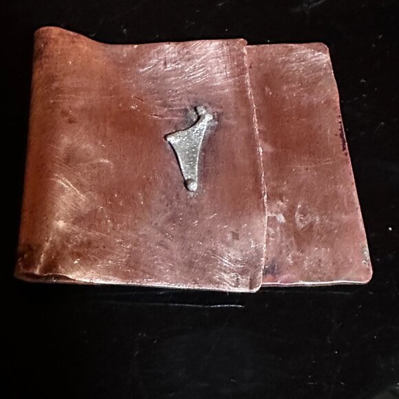 Rustic Money Clip Copper Sterling Silver 925 Gift Brutalist Southwestern Man - Picture 5 of 8